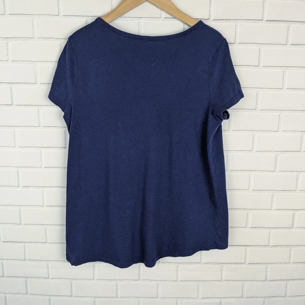Old Navy Navy Blue V-neck T-shirt‎ Tee Top Large